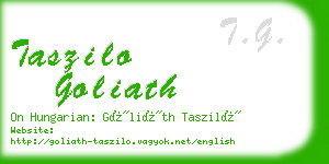 taszilo goliath business card